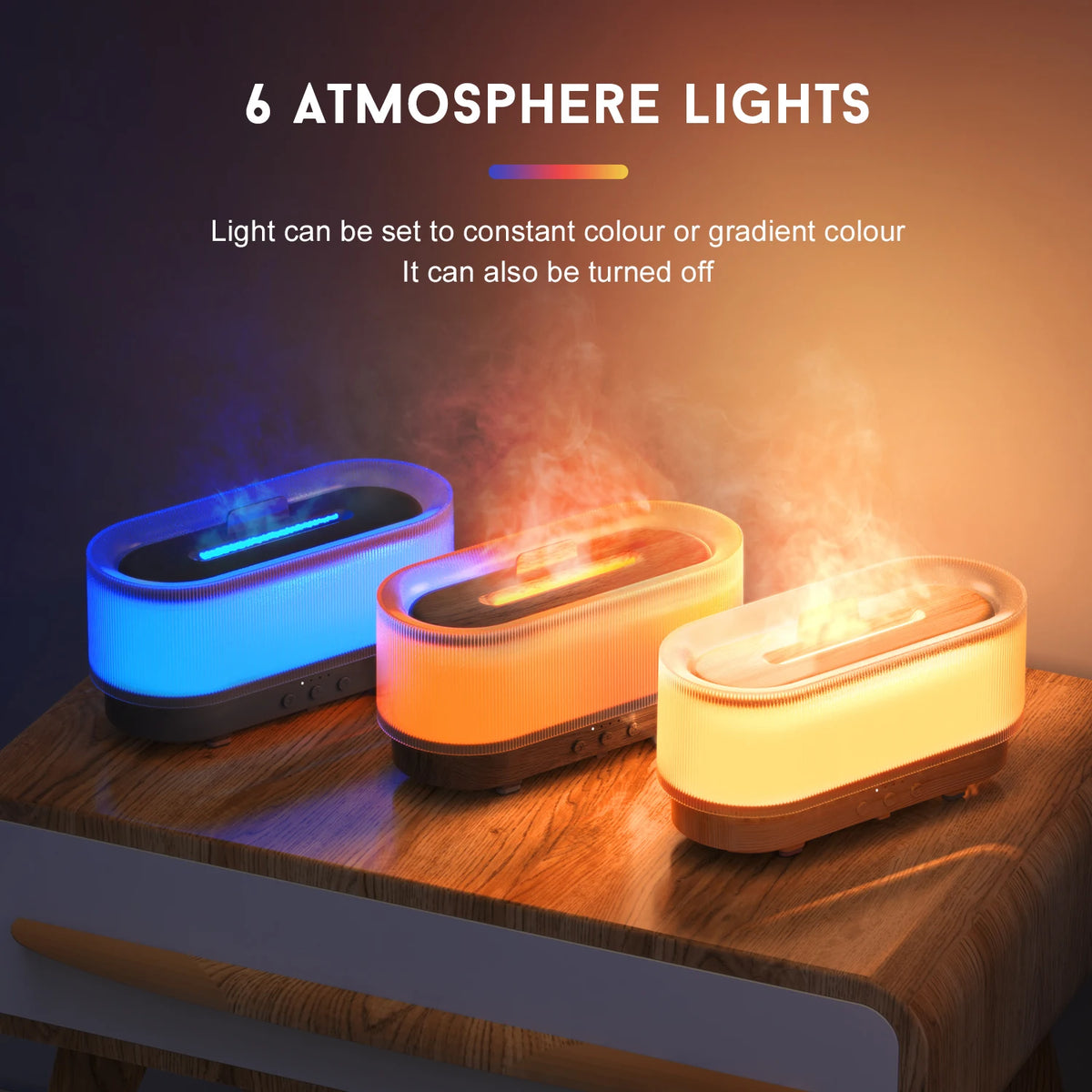Volcanic Humidifier and Aroma Diffuser with Multicolor LED Flame Effect