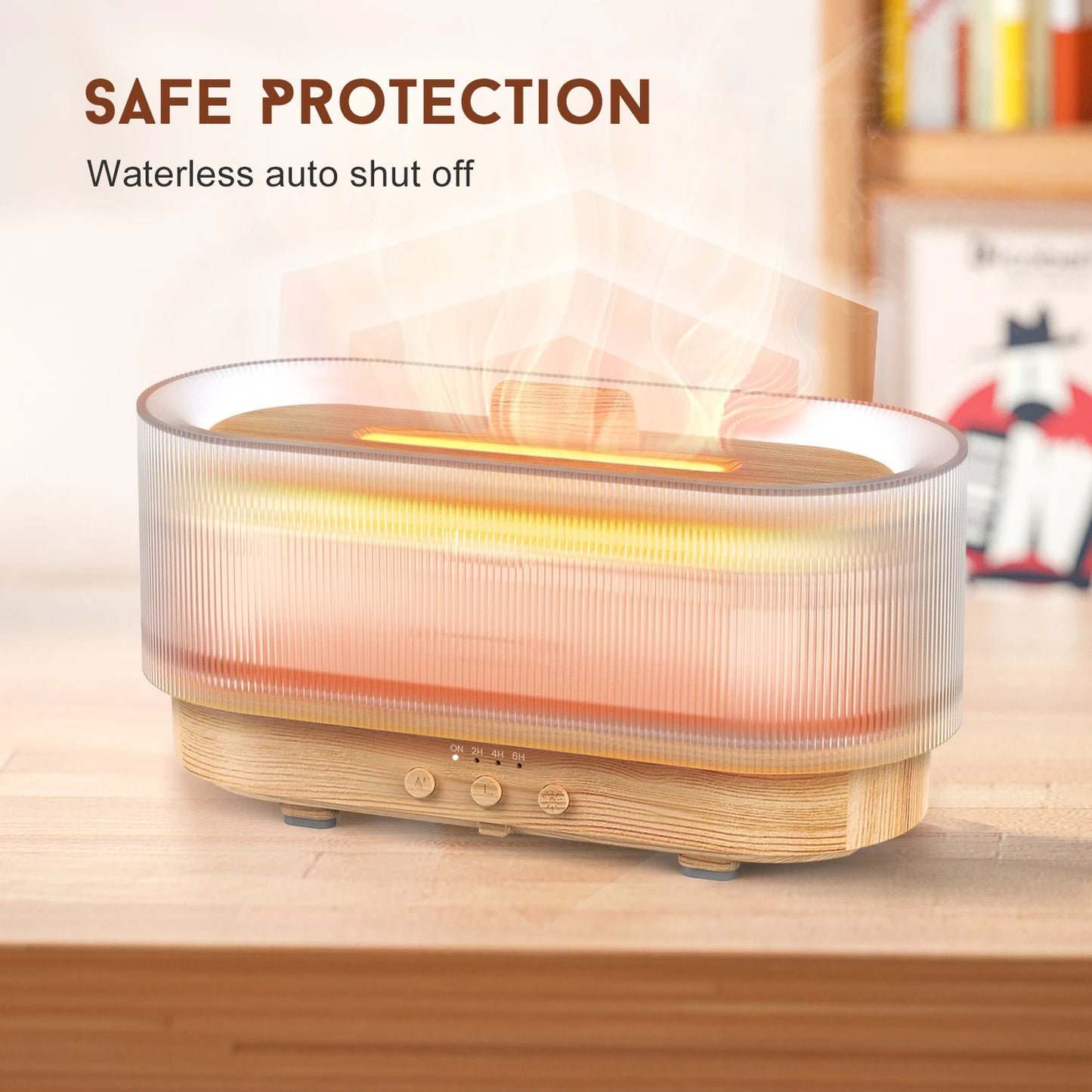 Volcanic Humidifier and Aroma Diffuser with Multicolor LED Flame Effect