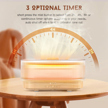 Volcanic Humidifier and Aroma Diffuser with Multicolor LED Flame Effect