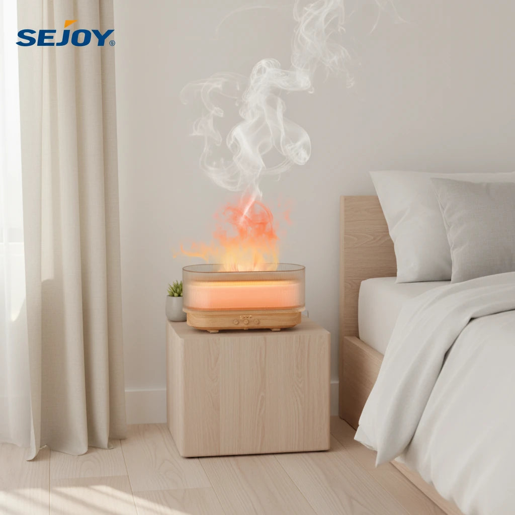 Volcanic Humidifier and Aroma Diffuser with Multicolor LED Flame Effect